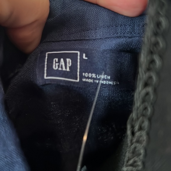 Gap blue button up linen - Picture 4 of 9